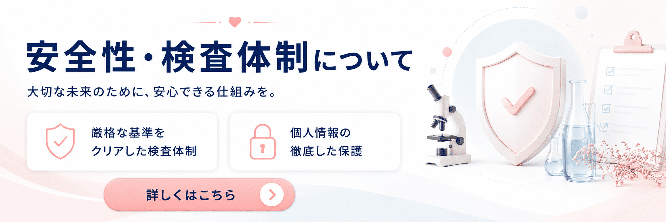 安全性・検査体制について｜厳格な基準をクリアした検査体制・個人情報の徹底した保護